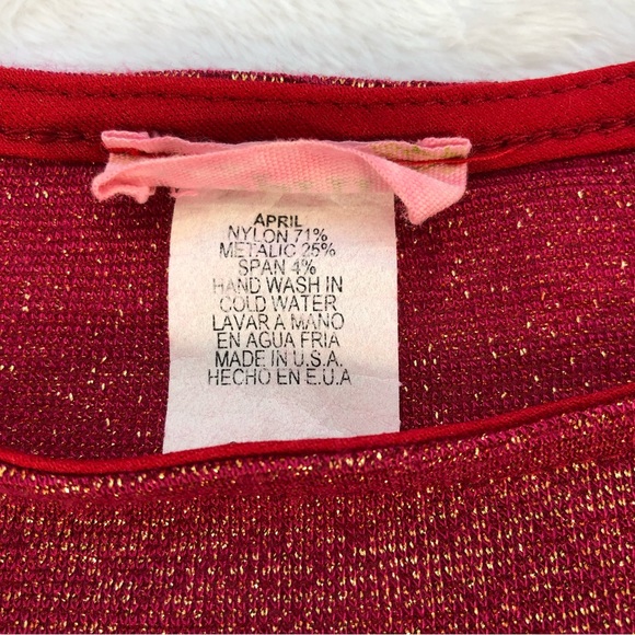 ✨Vintage✨ April, Puff Shoulder Sparkly Long Sleeve, Size S - Picture 11 of 13